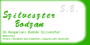 szilveszter bodzan business card