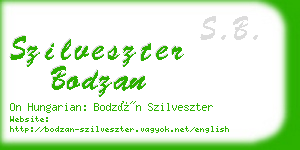 szilveszter bodzan business card